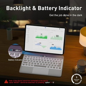 Funda de teclado mágico magnético con funda de trackpad multitáctil para Ipad Pro 11in 10,9 BT teclado mágico retroiluminado inalámbrico - Product Image 4