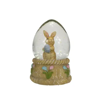 Cupola di vetro Pasqua palla d'acqua resina pasquale coniglio neve globo coniglietto in poliresina con uovo di Pasqua globo d'acqua regali decorazione della casa