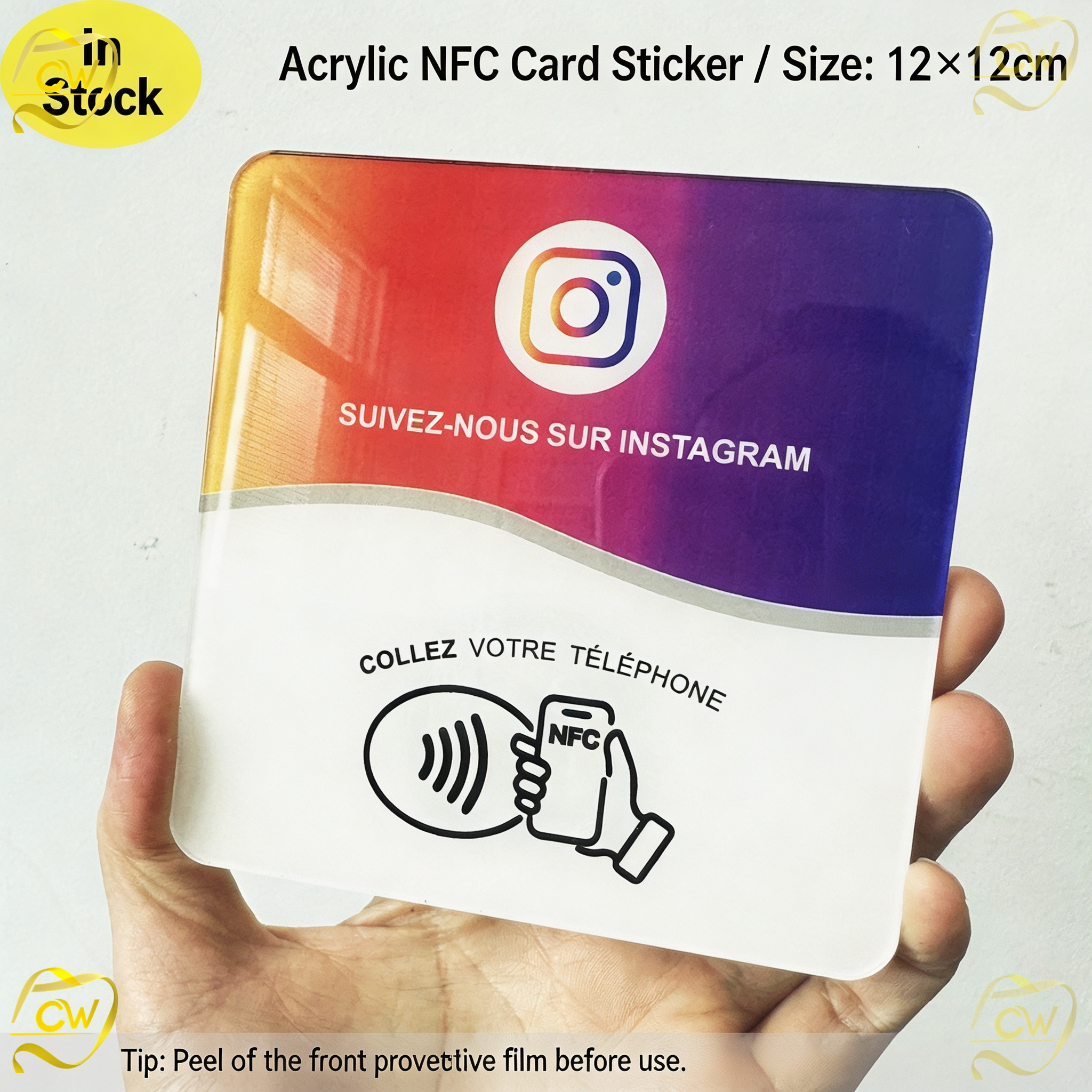 Pegatina de mesa NFC ROSA - Instagram