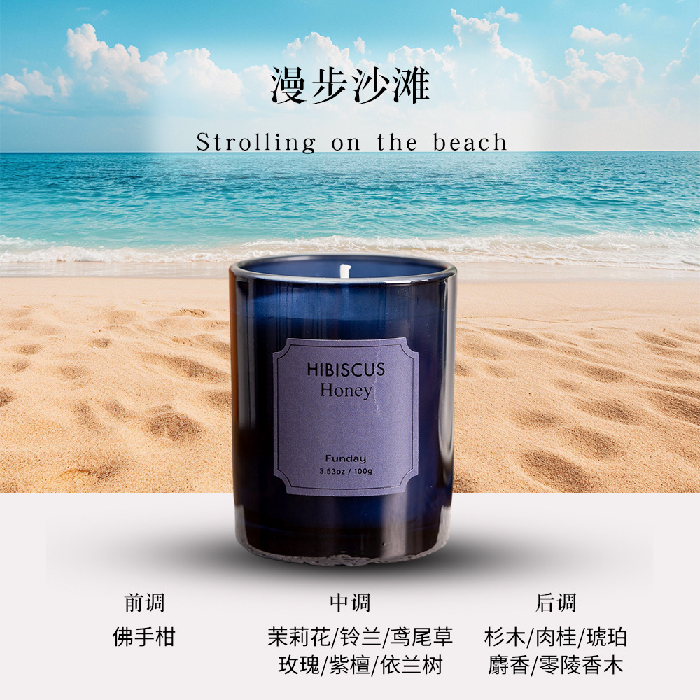 Walking on the beach - dark blue