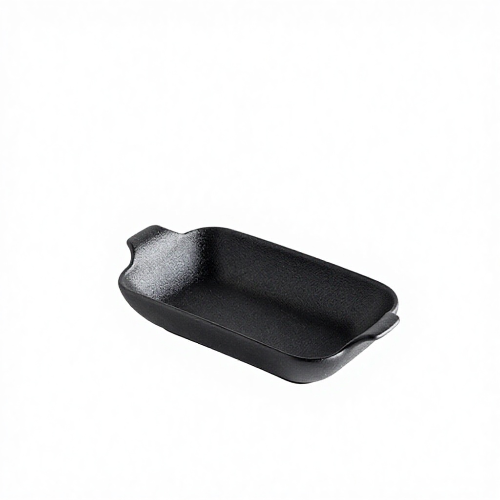 Assiette rectangulaire noire
