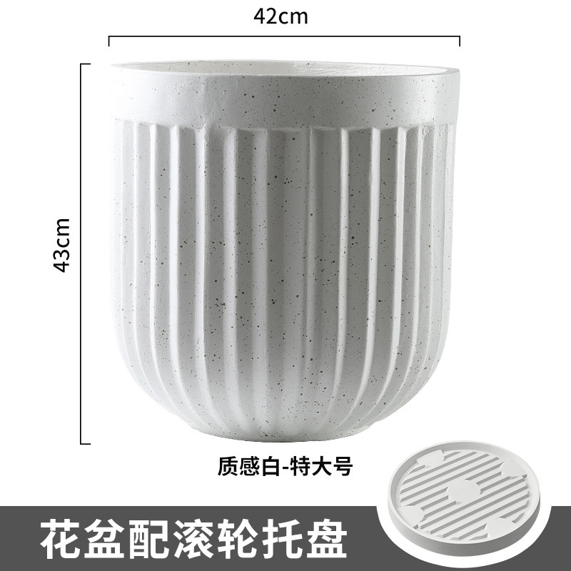 Vassoio rullo in plastica bianco extra large da 42 cm con texture verticale
