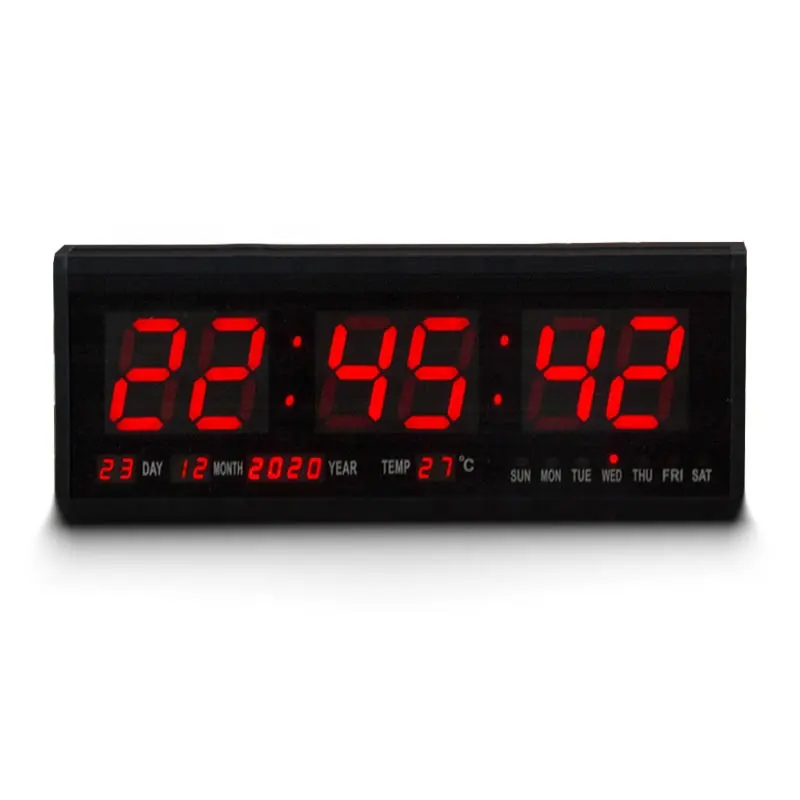 Orologio da parete con calendario a Led digitale elettronico con calendario a LED con data di temperatura per parete