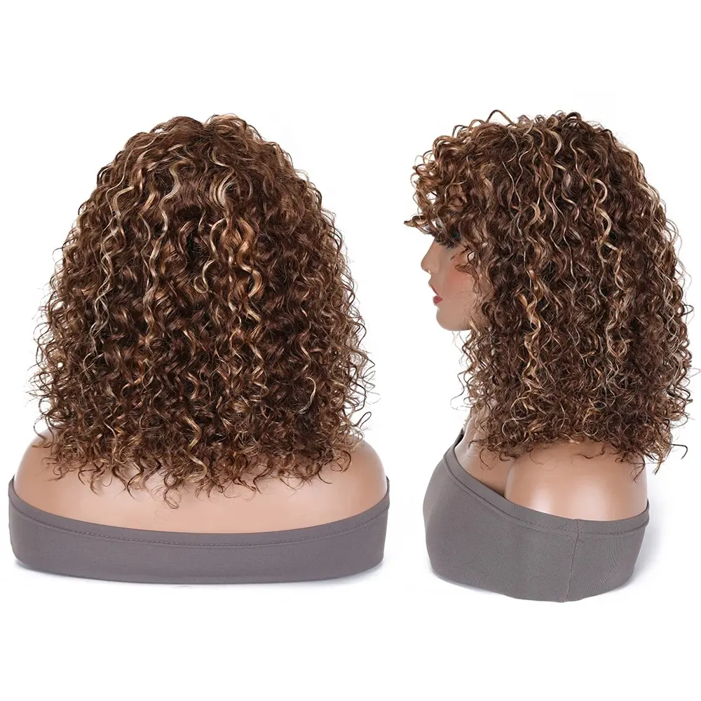 Perruque Lace Front Wig avec frange pour femmes noires, perruque à reflets, style vietnamien, 13x6, marque privée, perruque frontale bouclée
