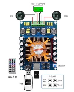 Profesyonel amplifikatör DC12-26V 2*200W orijinal TDA7498 büyük güç sınıf D amplifikatör kurulu hoparlör amplifikatör için montaj - Product Image 2