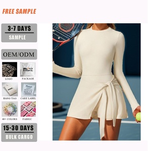 Hai Trong Một Mỏng Phù Hợp Với Quần Vợt Ăn Mặc Với Chống-Trượt Sexy Chia U Trở Lại Thiết Kế Thể Thao Tie-up Eo Logo Cho Tập Luyện - Product Image 6