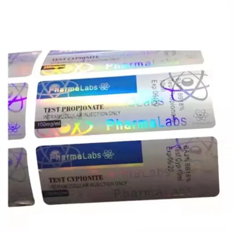 Gratis Monster Farmaceutische Injectieflabels Sticker Op Maat Bedrukt Met Holografisch Logo Pharma Labs 10Ml Flacon Label