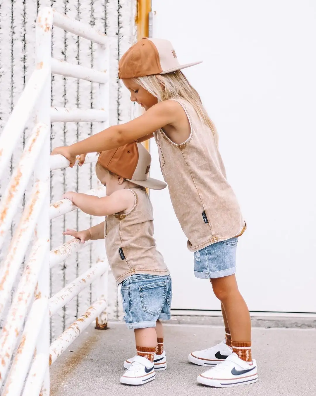 Débardeurs pour enfants personnalisés, délavés à la pierre, chemises pour garçons et filles, décontractées, hauts en coton sans manches vintage avec poche