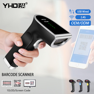 Yhdaa เครื่องสแกนบาร์โค้ด CMOS, เครื่องสแกนบาร์โค้ด2D ไร้สายรองรับการสแกนหน้าจอ USB บาร์ QR - Product Image 1