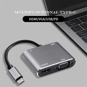 适用于MacBook USB 3.0的USB C HDM兼容VGA Type-C数字影音多端口适配器迅雷3 4K 1080P快速充电端口 - Product Image 2