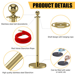 Tùy Chỉnh Sang Trọng Dòng Hàng Xếp Hàng Kiểm Soát Đám Đông <span class=keywords><strong>Stanchion</strong></span> Vàng Đứng Dây Hàng Rào Dòng Dây Hàng Rào Lan can Đứng An Toàn Hàng Rào - Product Image 2