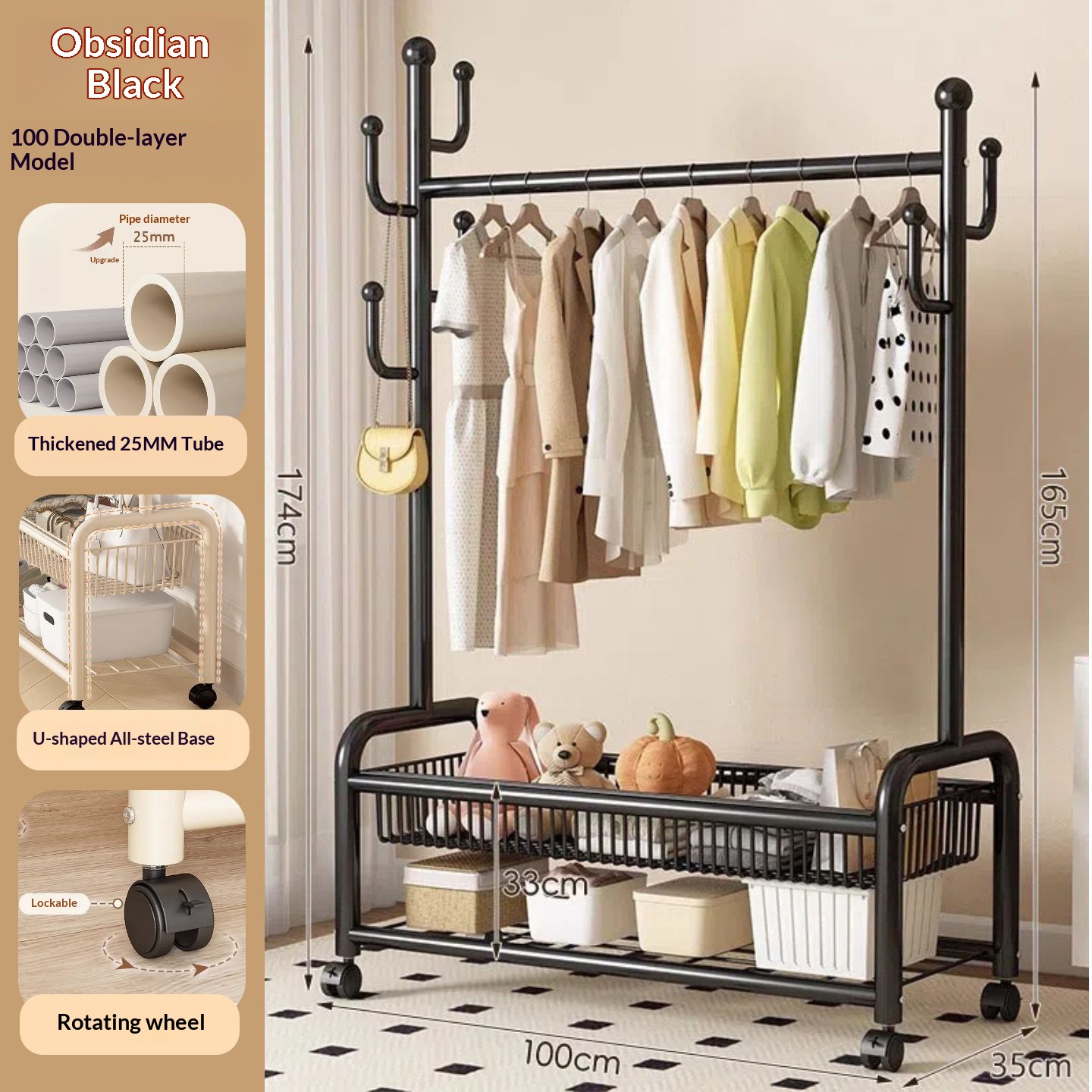Negro obsidiana - Estilo doble capa 100