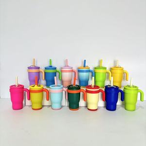 מותאם אישית tumbler פעוט עבור נסיעות בית ספר 14 עוז ואקום מבודד 40 עוז נירוסטה גביע sipy עם ידית וקש