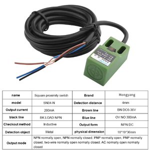 SN04-N Inductive <strong>Proximity</strong> <strong>Switch</strong> DC6-30VV Square Metal <strong>Sensor</strong> NPN NO 3-Wire DC Induction Touch <strong>Switch</strong> for CNC <strong>Machine</strong> Tools - Product Image 3