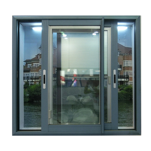 Ventanas de aluminio modernas de doble acristalamiento Ventana corredera de diseño simple con persiana integrada - Product Image 6