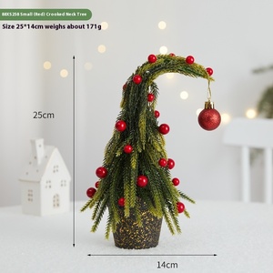 Asılı top PE simülasyon çarpık boyun noel yapay ağaç pencere düzeni için masaüstü atmosfer sahne oturma odası ev - Product Image 6