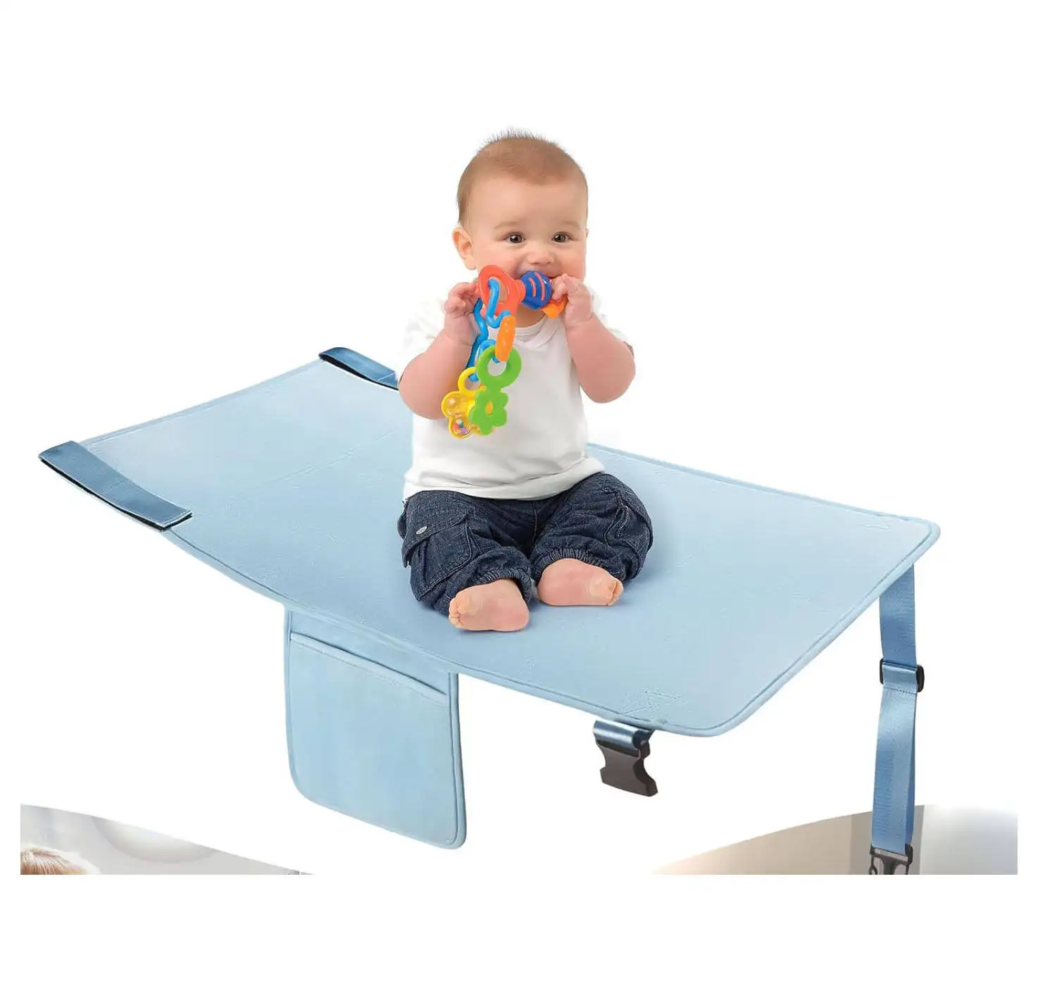 Ekstensi kursi pesawat anak-anak portabel, kasur perjalanan bayi penerbangan sandaran kaki selimut di pesawat Ekstensi nyaman untuk wisatawan