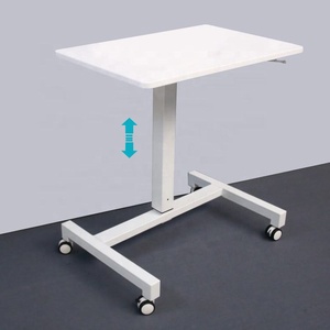Modern Home Work <strong>Rolling</strong> Laptop Desk Mobile <strong>Table</strong> with Pneumatic Gas Lifting Height Adjustment Ergonomic Sit Stand <strong>Computer</strong> Desk - Product Image 1