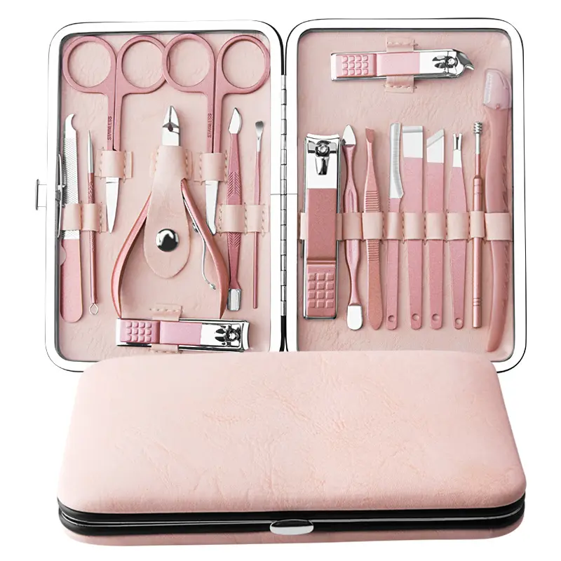 Promotie 18-delige Roestvrijstalen Nagelknipper Cutter Kit Manicure & Pedicure Set