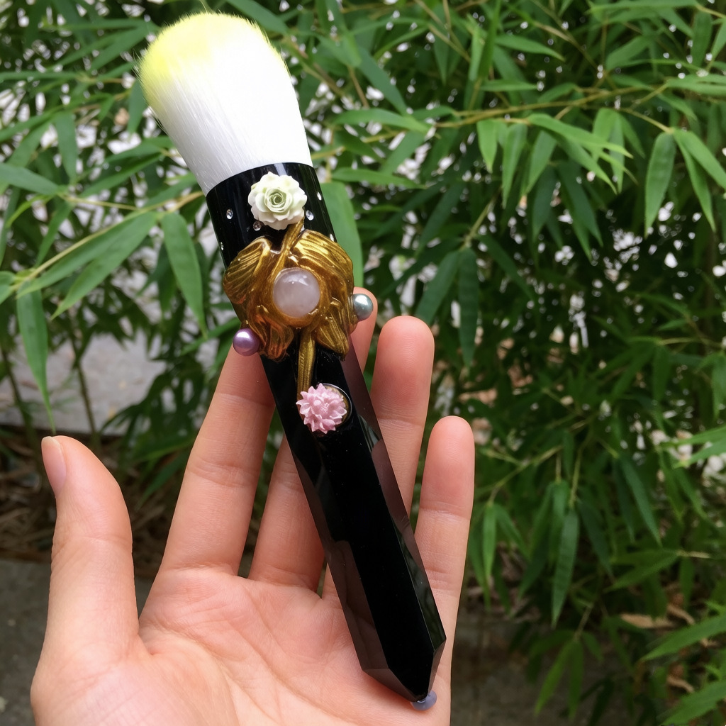 Pinceau de maquillage jaune style-2-145 25 cm