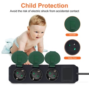 New <strong>Design</strong> European Standard Plug <strong>Socket</strong> 3 Ways Waterproof Power Strip for Outdoor Use <strong>Extension</strong> <strong>Socket</strong> Wholesale - Product Image 5