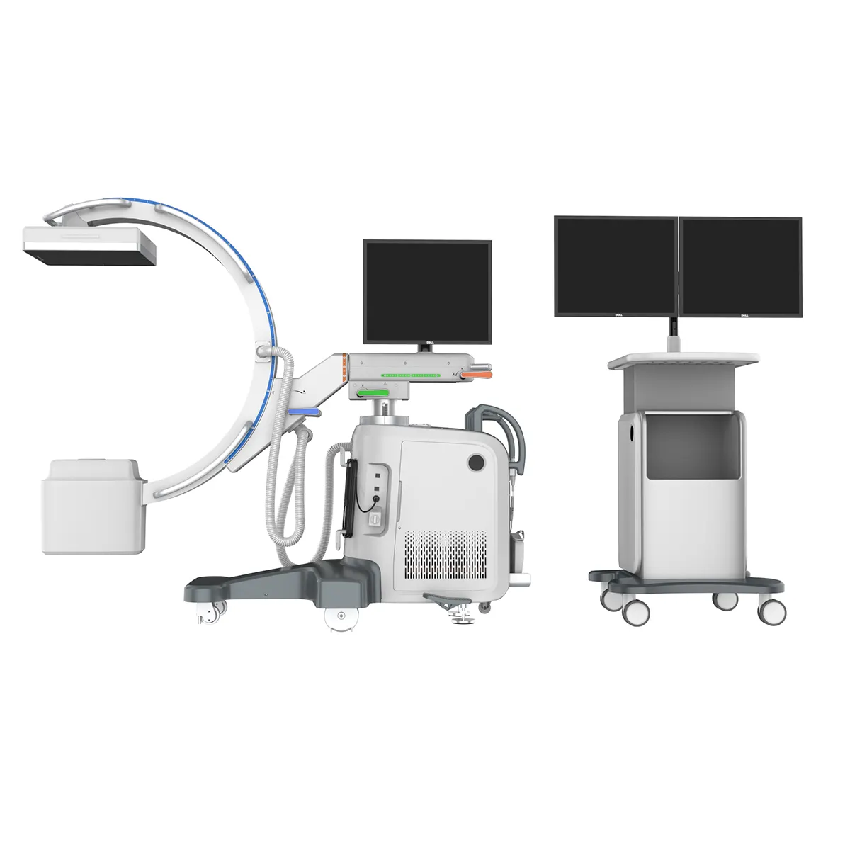 Digitaler mobiler C-Arm-Röntgengerät Flach bild detektor, C-Arm-Röntgengerät digitales Fluor os kopie gerät mit Arbeitsplatz
