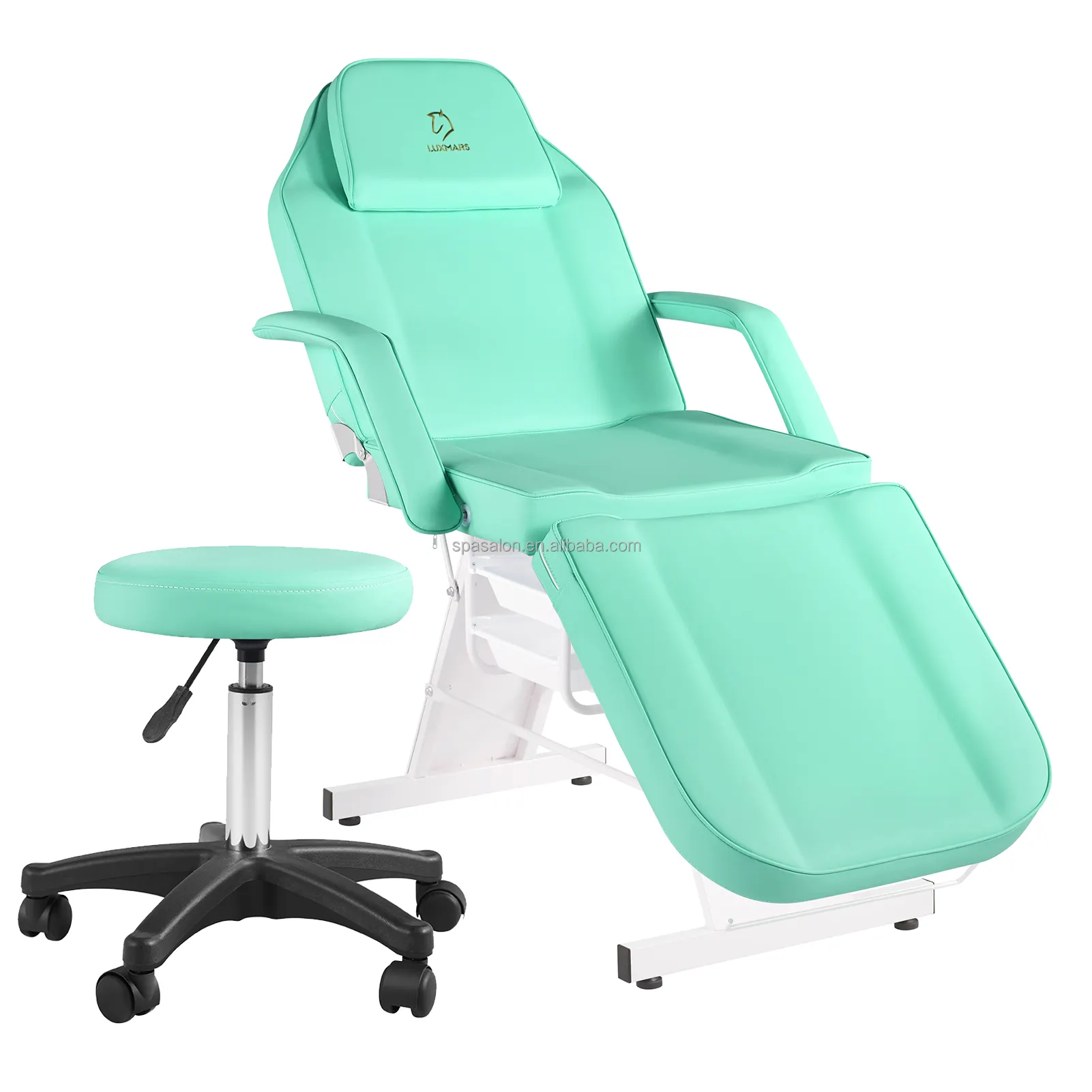 Cama facial para salón cama facial verde hidroterapia cama ajustable belleza cuidado facial, mesa de masaje plegable portátil para la venta