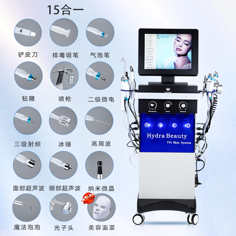 15-in-1 skin management device with beauty mask