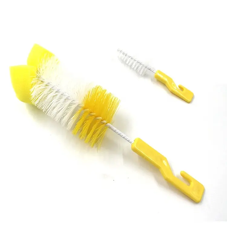 Brosse de nettoyage pour biberon en éponge en nylon avec rotation à 360 degrés