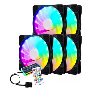 Werks-Direkt verkauf 12cm RGB Gaming <span class=keywords><strong>Case</strong></span> Kühler Bunter <span class=keywords><strong>Computer</strong></span>-Baustein-Lüfter mit LED-Controller-Fernbedienung