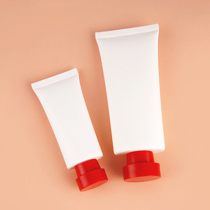 Yüz temizleyici için 40-90ml beyaz Oval plastik hortum göz kremi tüpü ambalaj özel alüminyum plastik kompozit boru 80ml