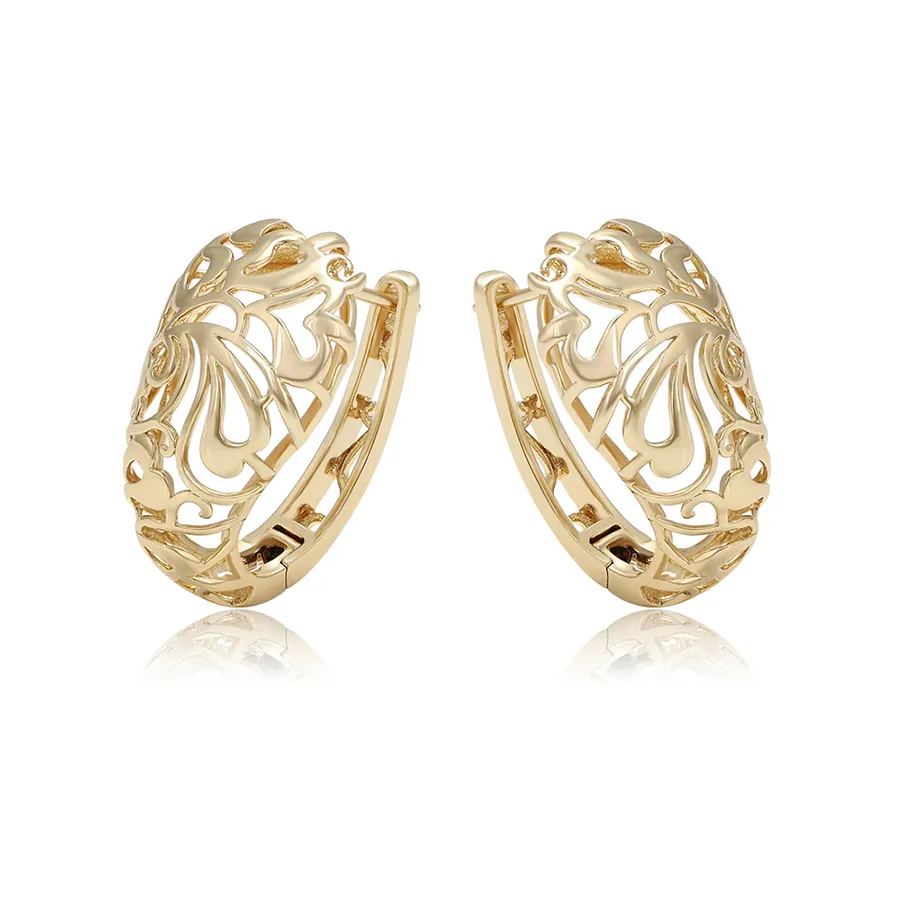 Xuping-pendientes de aro de aleación de cobre chapados en oro de 14K para mujer, joyería barata, 99293