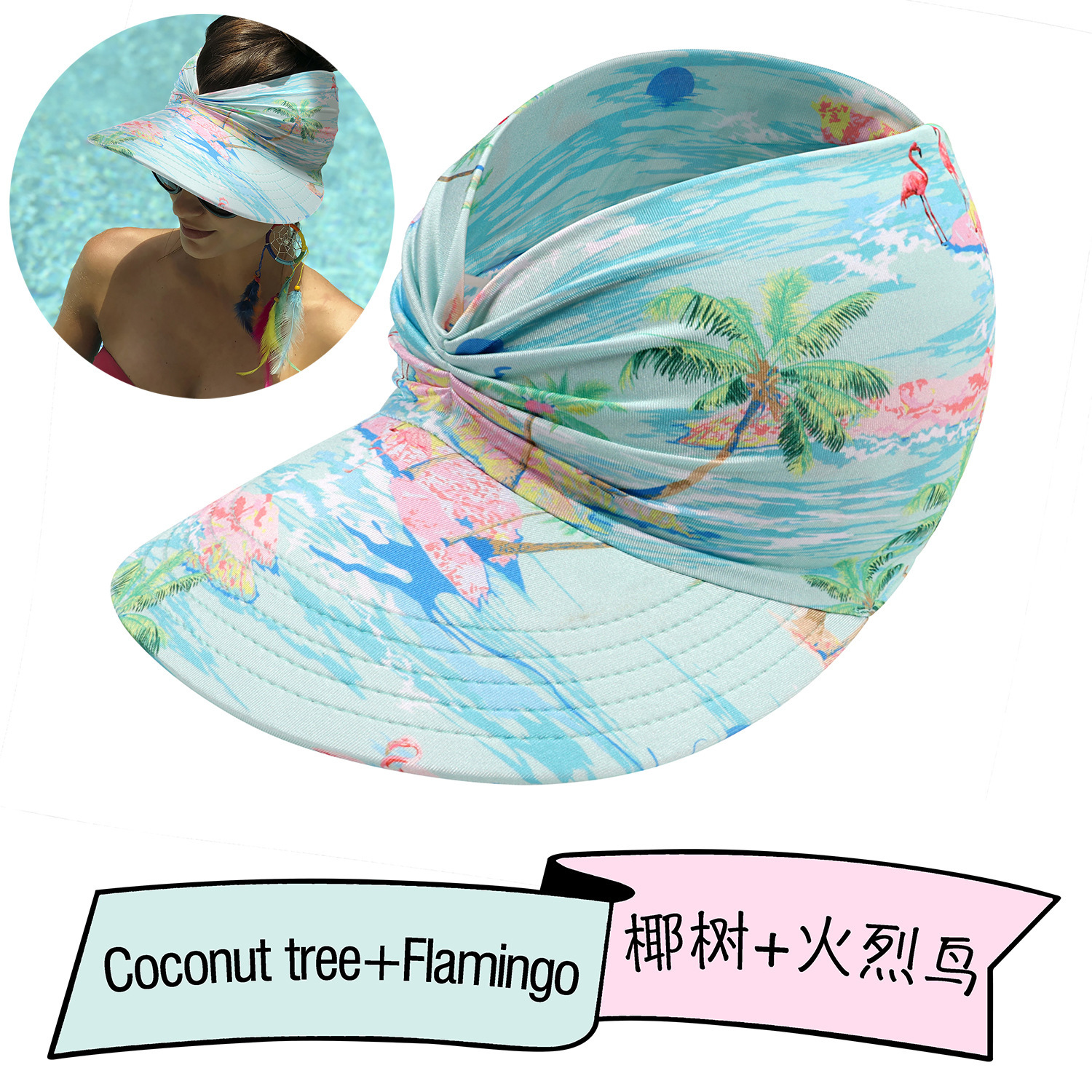 Cocotier + Flamant rose