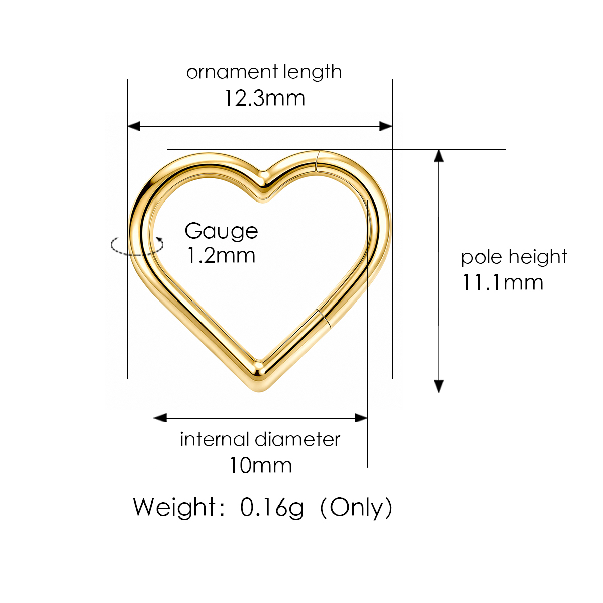 Plaqué Or - 1,2*10 mm