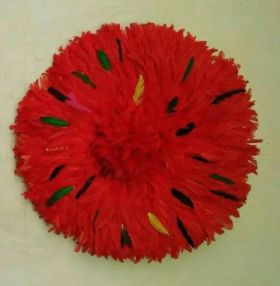 Hand Woven Feather Headdress And Wall Decor juju hat wall decor Best Original Bamileke Juju Hats