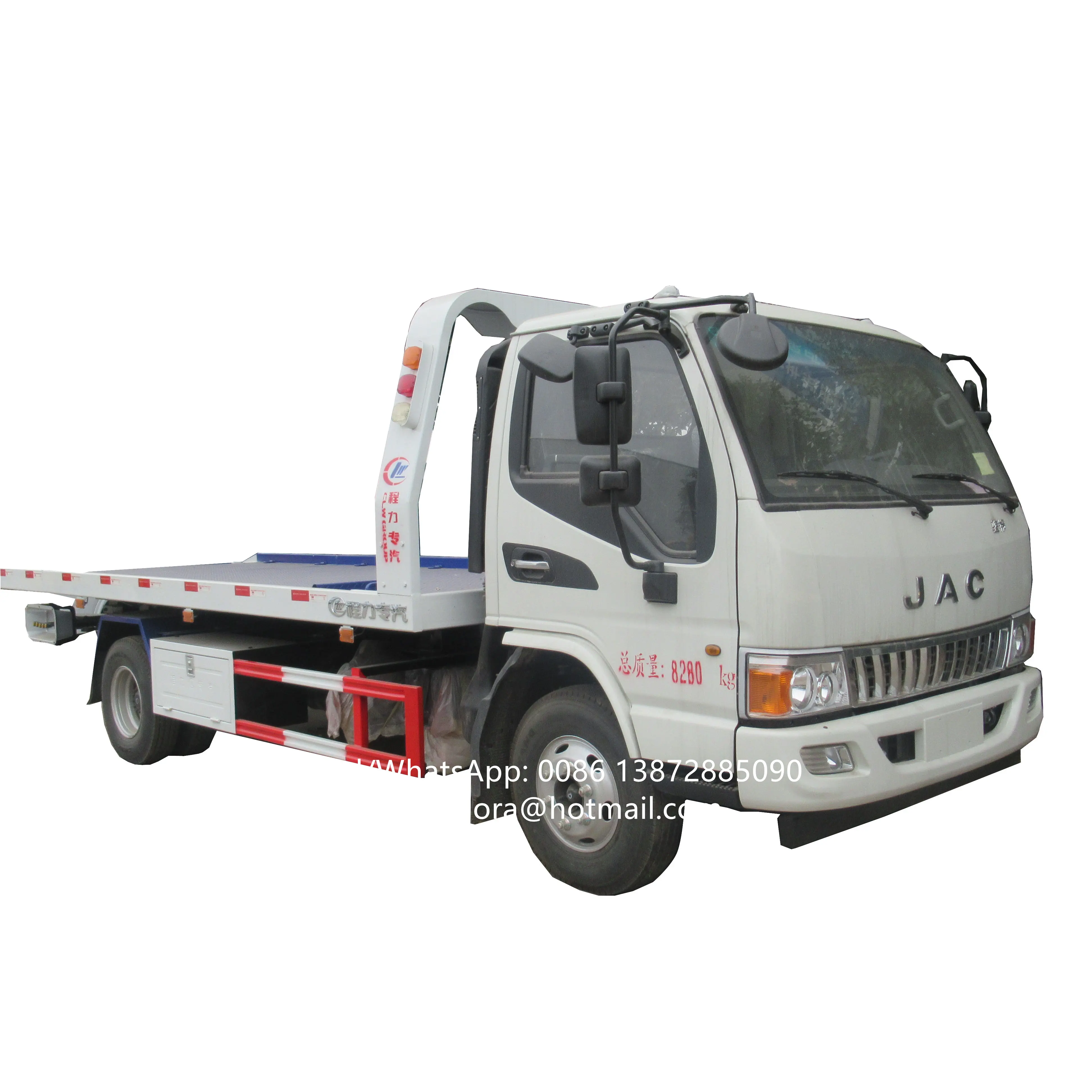 JAC mobil pembawa penarik truk, truk derek derek bagian atas, tilt tray truk derek