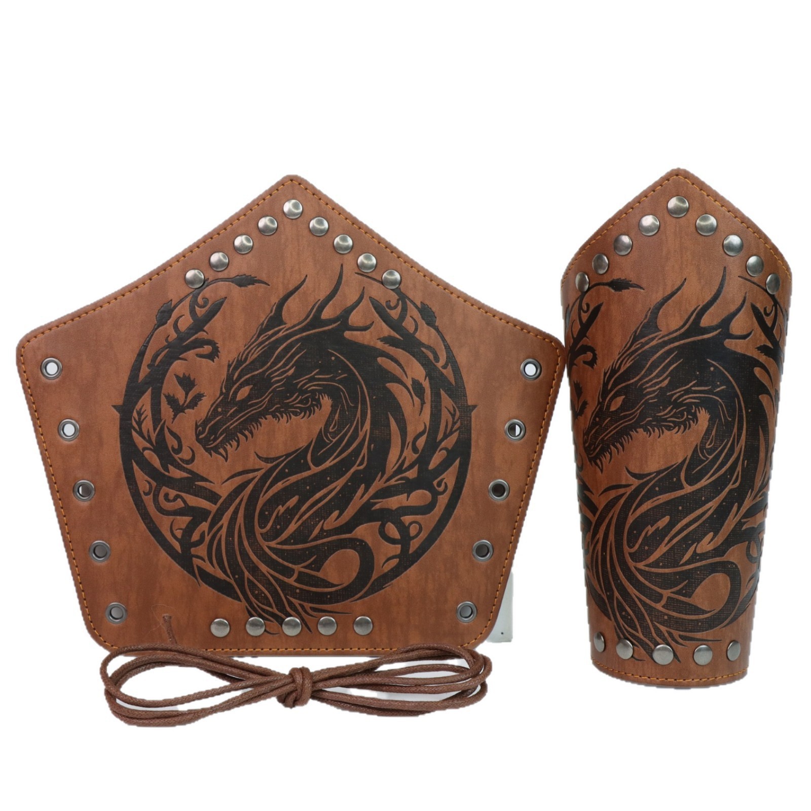 Motifs de paires de dragons marron