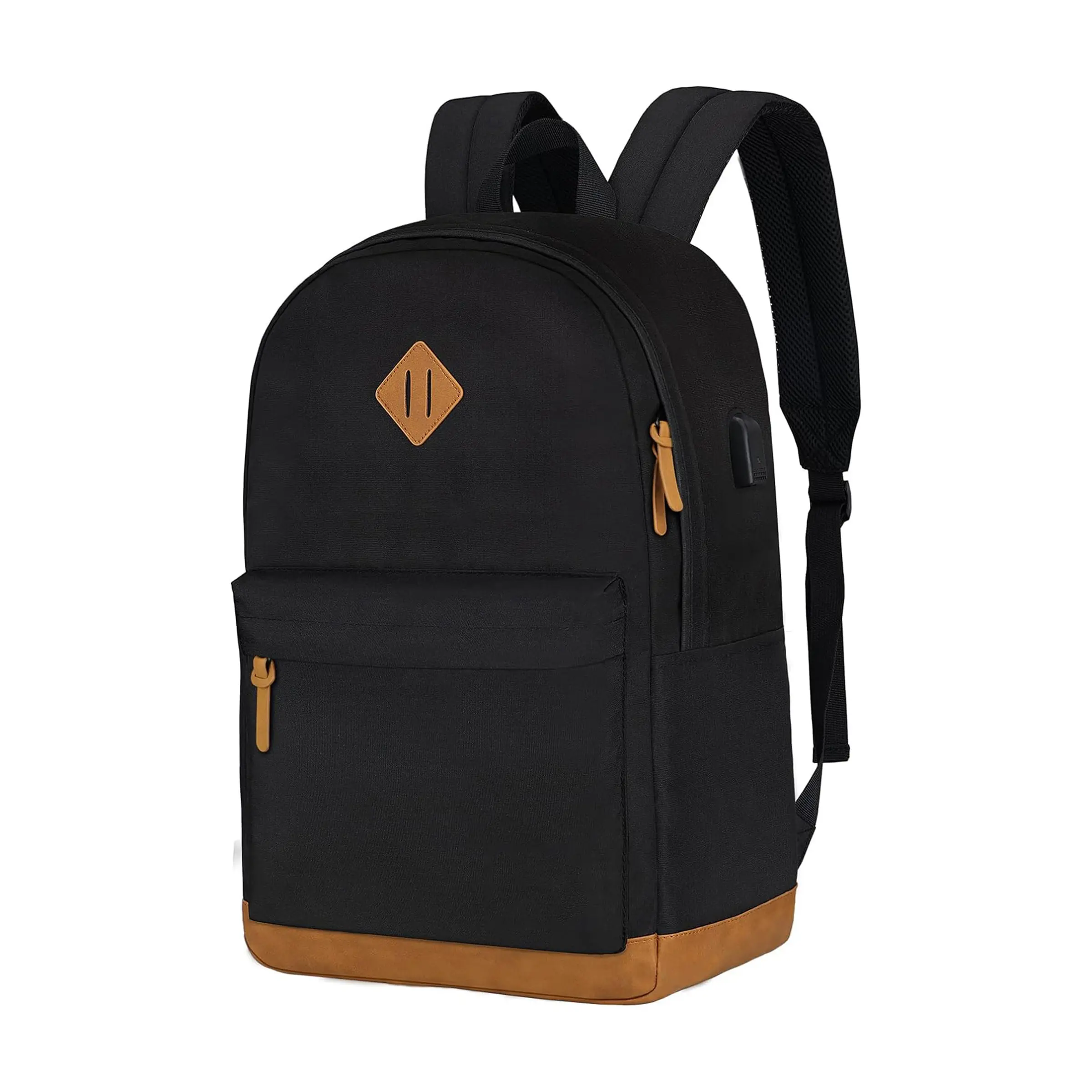 Double Layers Lightweight Fashion Casual Pockets Anti-theft Laptop Backpack with USB Charging Port For for Men and Women School