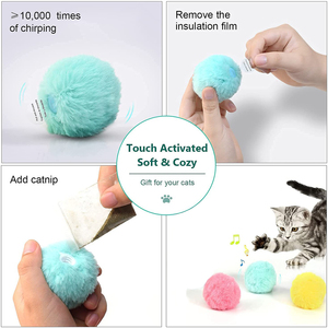 Bola interactiva con sonido automático para gatos, juguete de Catnip s de felpa con sonido automático divertido, con sonido de gravedad - Product Image 5