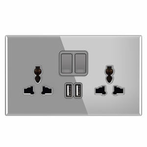 Hochwertige moderne 146 Dual Triple Port Dual USB geschaltete Buchse Smart Home Multifunktion ale Glasscheibe buchse - Product Image 4