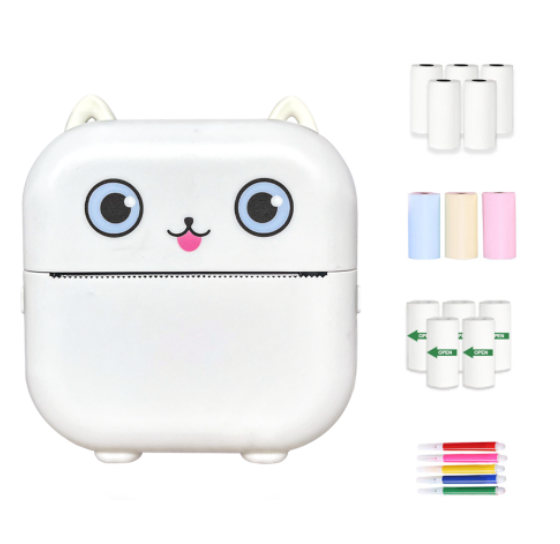 Printer+5 stickers+5 paper+3 color paper+5 Colored pens