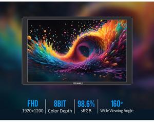 FEELWORLD D10 Pantalla táctil IPS de 10,1 pulgadas FHD 1920x1200 Monitor externo para computadora portátil con entradas HDMI de pantalla conmutadora externa - Product Image 4