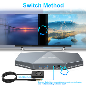 <strong>2</strong> PCs Dual Monitor <strong>KVM</strong> <strong>Switch</strong> 4K @60Hz HDMI Dual Monitor Suitable <strong>KVM</strong> <strong>Switch</strong> for <strong>2</strong> Computers <strong>2</strong> Monitors