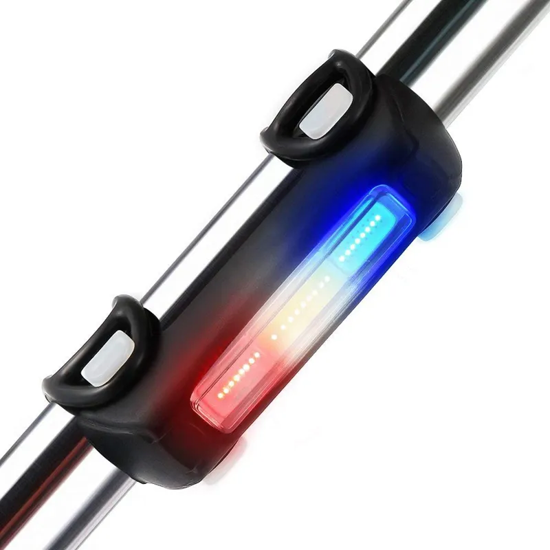 אופני אורות אולטרה מואר רכיבה על אופניים אורות USB נטענת אופניים זנב אור אדום/כחול/לבן 7 מצבי אור עבור כביש אופני והר