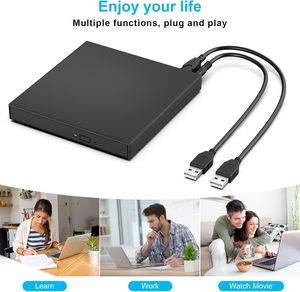 用于iMac笔记本电脑的外置DVD光盘驱动器USB光盘/DVD播放器超薄便携式阅读器录像机