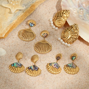 Không Thấm Nước Thép Không Gỉ Đại Dương Loạt Bông Tai Conch Vỏ Stud Bông Tai Với Paula Vỏ Đồ Trang Sức Ngọc Trai Cho Phụ Nữ Quà Tặng - Product Image 2