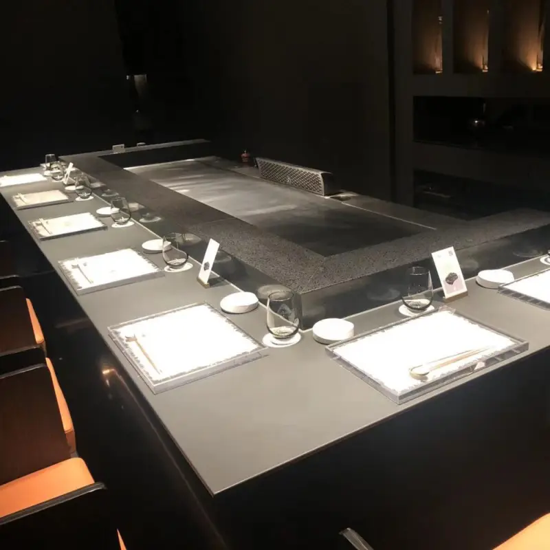 Matériel de cuisine Commercial, Table de Grill Teppanyaki en acier inoxydable