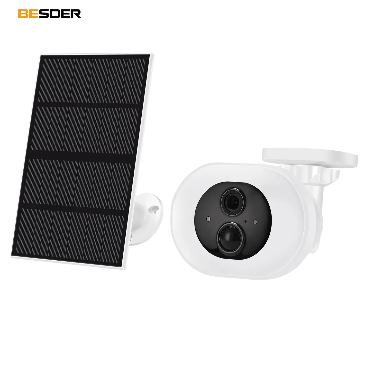 BESDER 4MP Solar Power CCTV Security Camera AI Human Detection Waterproof Indoor Outdoor Wireless Wifi Surveillance Camera