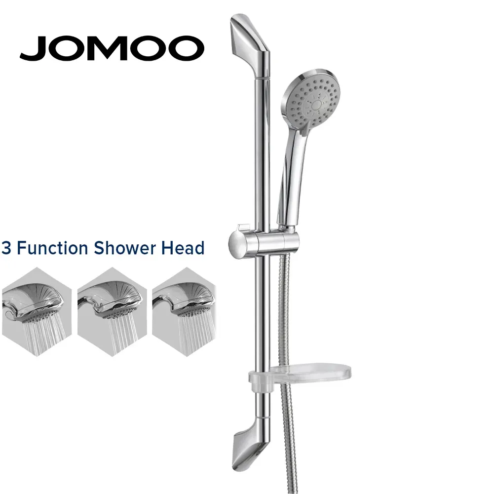 Jomooステンレス鋼リフティングシャワー調節可能なスプレーシャワーヘッド引き戸付き3機能ハンドシャワー