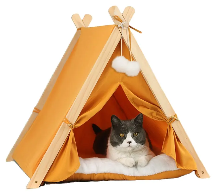 Палатка для домашних животных, небольшой деревянный домик для домашних животных, полузакрытый мульти-спецификация, дом для кошек, четыре сезона